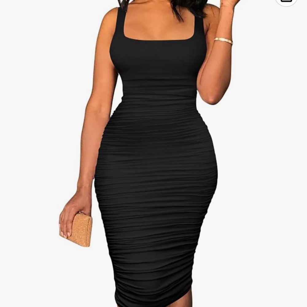Scrunched dress black xxl